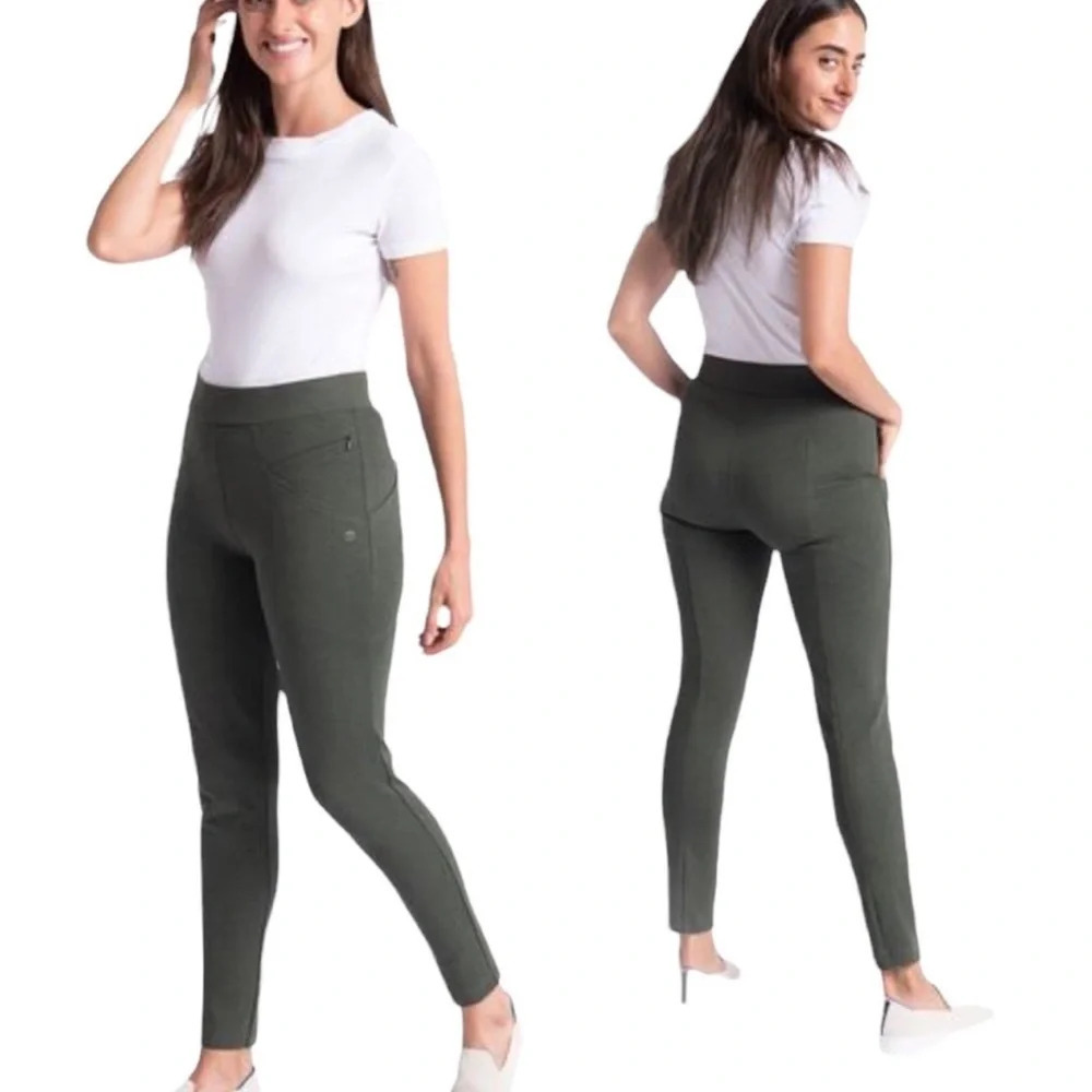 Betabrand Zippered Journey
Pants Olive Yoga Pants Dress Pants